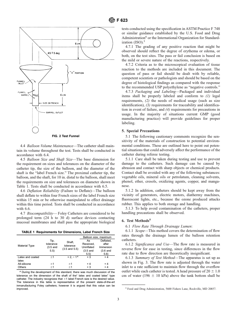 ASTM F623-99 - Standard Performance Specification for Foley Catheter