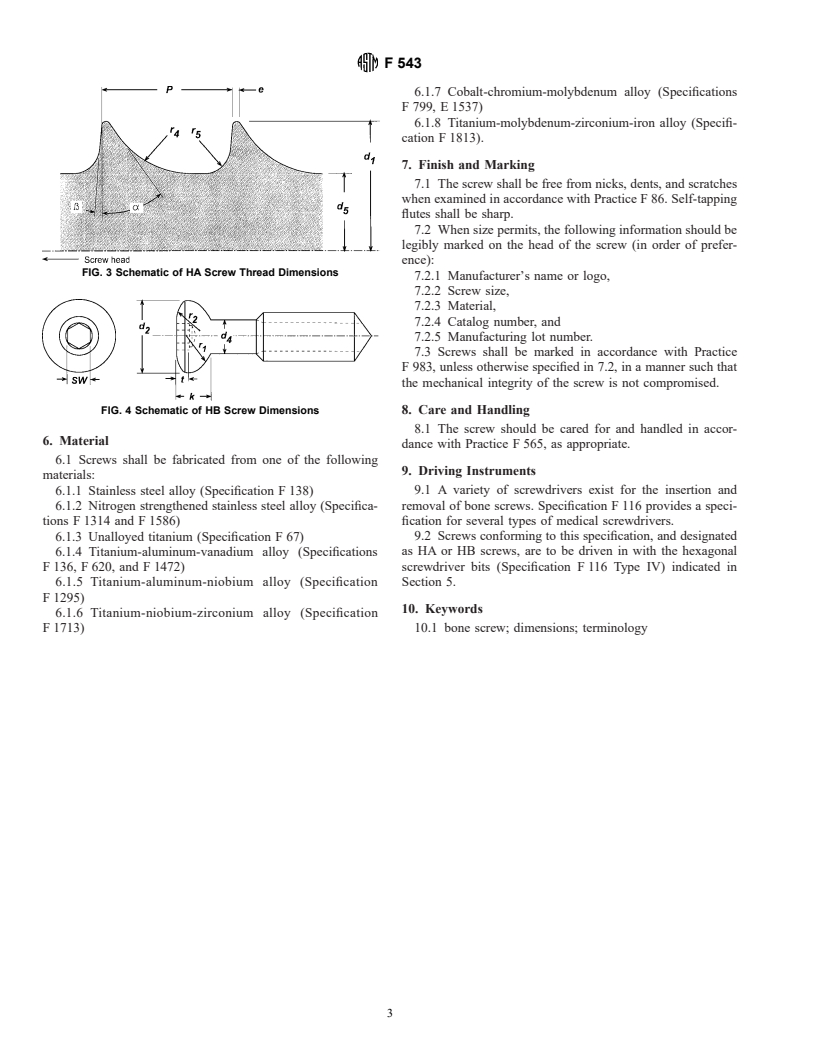 ASTM F543-98 - Standard Specification and Test Methods for Metallic Medical Bone Screws