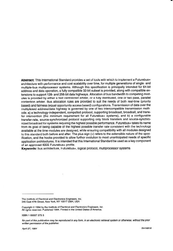 ISO/IEC 10857:1994 ISO/IEC 10857:1994 - Information technology -- Microprocessor systems -- Futurebus+ -- Logical protocol specification - Page 2 preview
