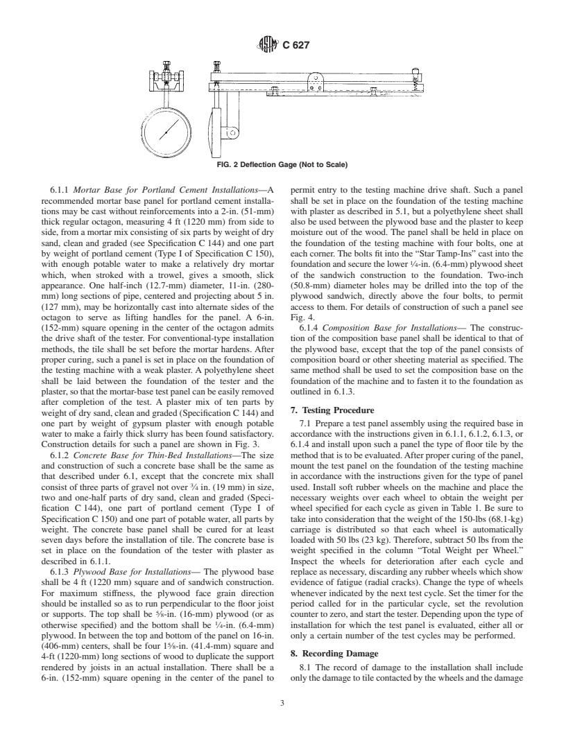 ASTM C627-93(1999) - Standard Test Method for Evaluating Ceramic Floor Tile Installation Systems Using the Robinson-Type Floor Tester