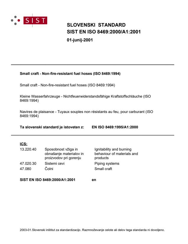 EN ISO 8469:2000/A1:2001 - Manjka prva stran na osnovi!