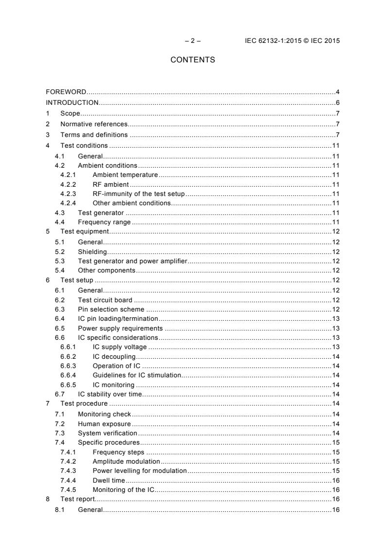 IEC 62132-1:2015 IEC 62132-1:2015 - Integrated circuits - Measurement of electromagnetic immunity - Part 1: General conditions and definitions - Page 4 preview