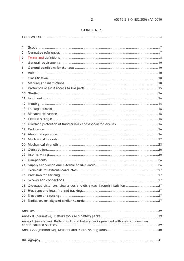 IEC 60745-2-3:2006+AMD1:2010 CSV IEC 60745-2-3:2006+AMD1:2010 CSV - Hand-held motor-operated electric tools - Safety - Part 2-3: Particular requirements for grinders, polishers and disk-type sanders - Page 4 preview