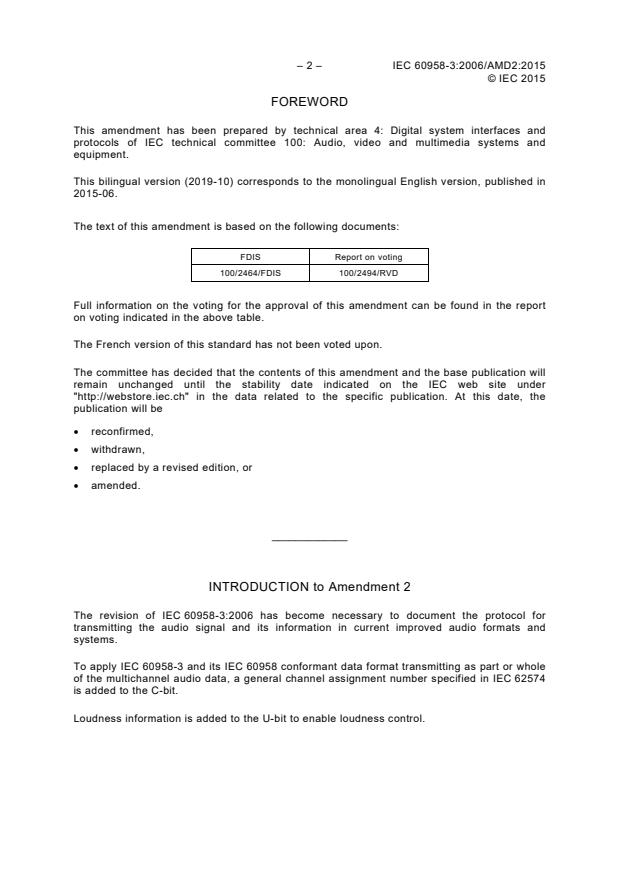 IEC 60958-3:2006/AMD2:2015 IEC 60958-3:2006/AMD2:2015 - Amendment 2 - Digital audio interface - Part 3: Consumer applications - Page 4 preview