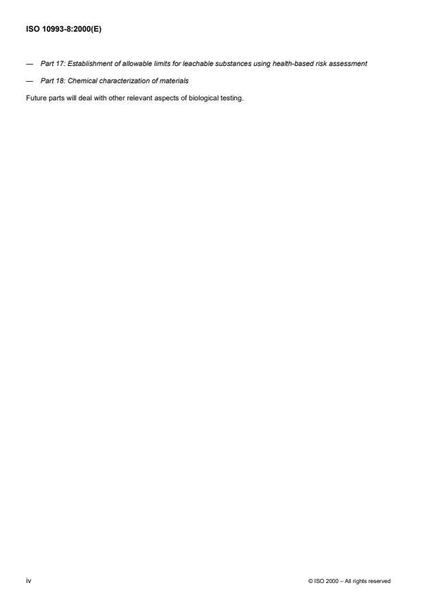 ISO 10993-8:2000 ISO 10993-8:2000 - Biological evaluation of medical devices - Page 4 preview