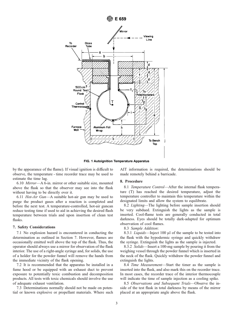 ASTM E659-78(1994)e1 - Standard Test Method for Autoignition Temperature of Liquid Chemicals