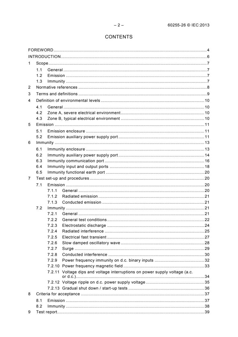 IEC 60255-26:2013 IEC 60255-26:2013 - Measuring relays and protection equipment - Part 26: Electromagnetic compatibility requirements - Page 4 preview