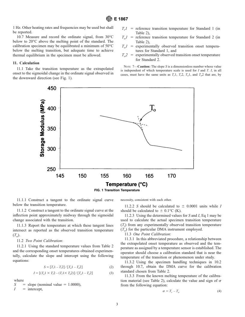 ASTM E1867-97 - Standard Test Method for Temperature Calibration of Dynamic Mechanical Analyzers