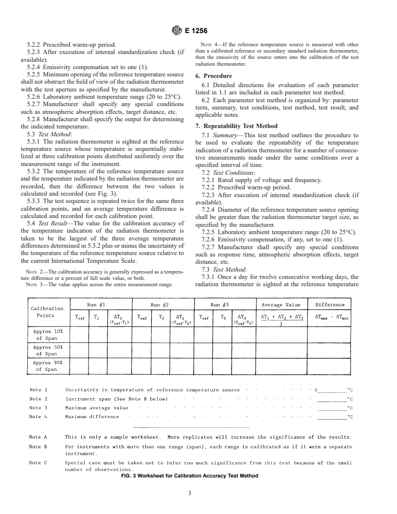ASTM E1256-95 - Standard Test Methods for Radiation Thermometers (Single Waveband Type)