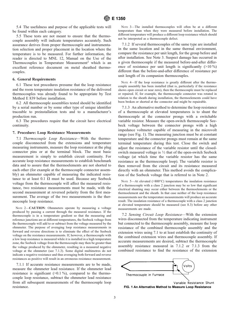 ASTM E1350-97 - Standard Test Methods for Testing Sheathed Thermocouples Prior to, During, and After Installation