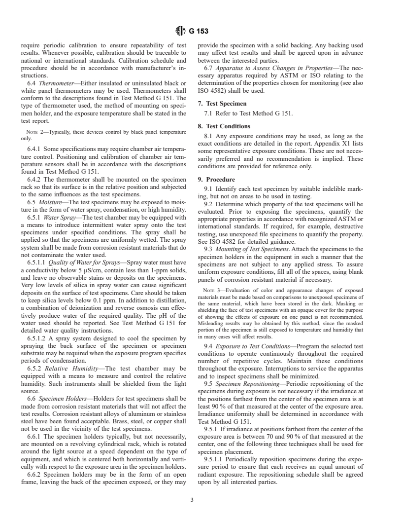 ASTM G153-00 - Standard Practice for Operating Enclosed Carbon Arc Light Apparatus for Exposure of Nonmetallic Materials