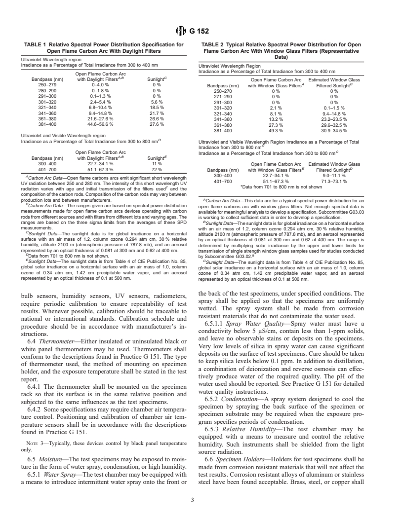 ASTM G152-00 - Standard Practice for Operating Open Flame Carbon Arc Light Apparatus for Exposure of Nonmetallic Materials