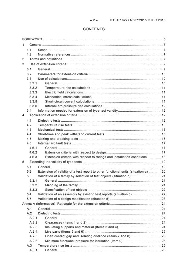 IEC TR 62271-307:2015 IEC TR 62271-307:2015 - High-voltage switchgear and controlgear - Part 307: Guidance for the extension of validity of type tests of AC metal and solid-insulation enclosed switchgear and controlgear for rated voltages above 1 kV and up to and including 52 kV - Page 4 preview