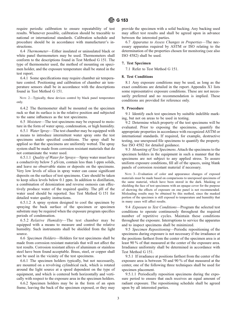 ASTM G153-00a - Standard Practice for Operating Enclosed Carbon Arc Light Apparatus for Exposure of Nonmetallic Materials