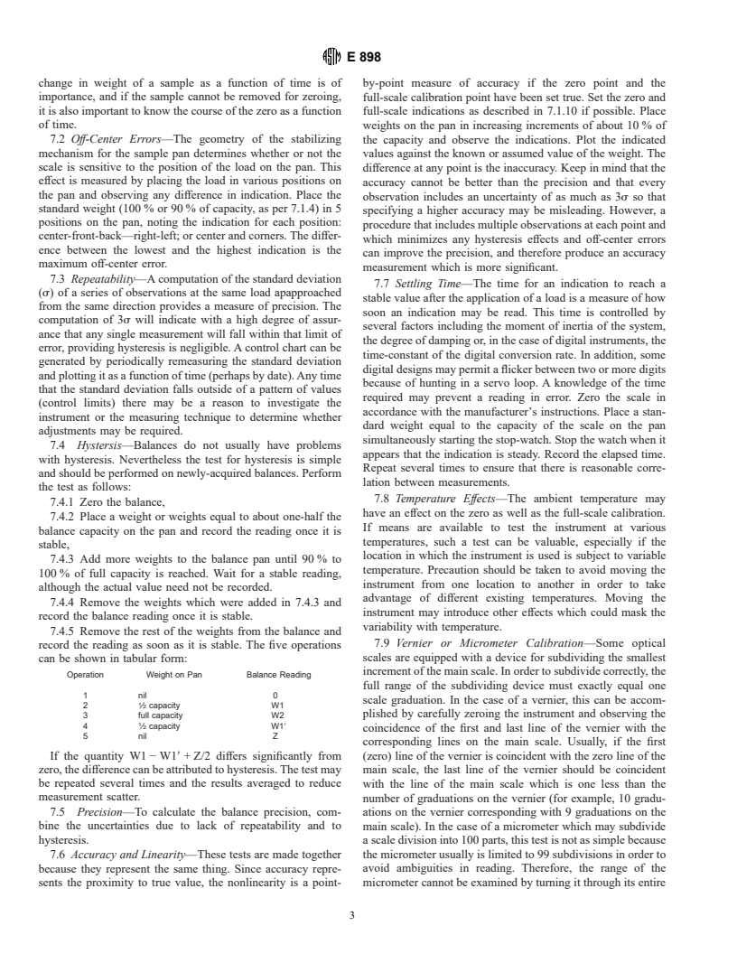 ASTM E898-88(1993) - Standard Method of Testing Top-Loading, Direct-Reading Laboratory Scales and Balances