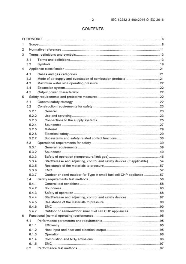 IEC 62282-3-400:2016 IEC 62282-3-400:2016 - Fuel cell technologies - Part 3-400: Stationary fuel cell power systems - Small stationary fuel cell power system with combined heat and power output - Page 4 preview