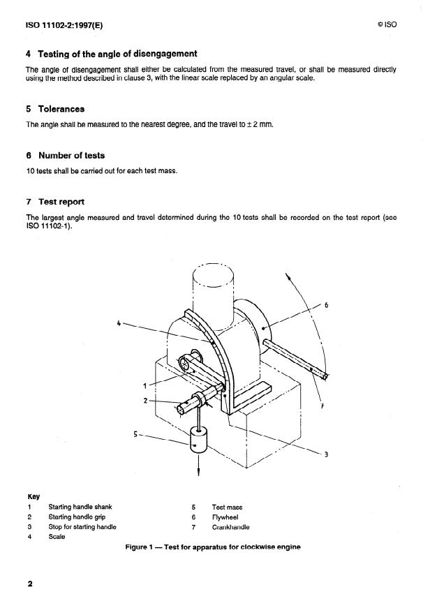 ISO 11102-2:1997 ISO 11102-2:1997 - Reciprocating internal combustion engines -- Handle starting equipment - Page 4 preview