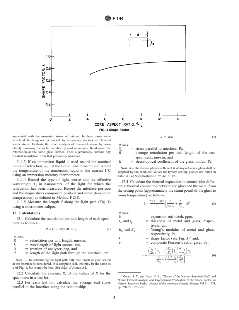 ASTM F144-80(1995)e1 - Standard Practice for Making Reference Glass-Metal Sandwich Seal and Testing for Expansion Characteristics by Polarimetric Methods