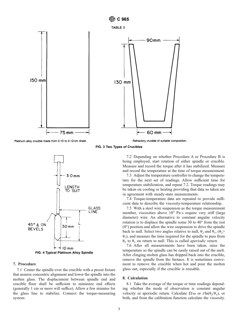 ASTM C965-96 - Standard Practice for Measuring Viscosity of Glass Above the Softening Point