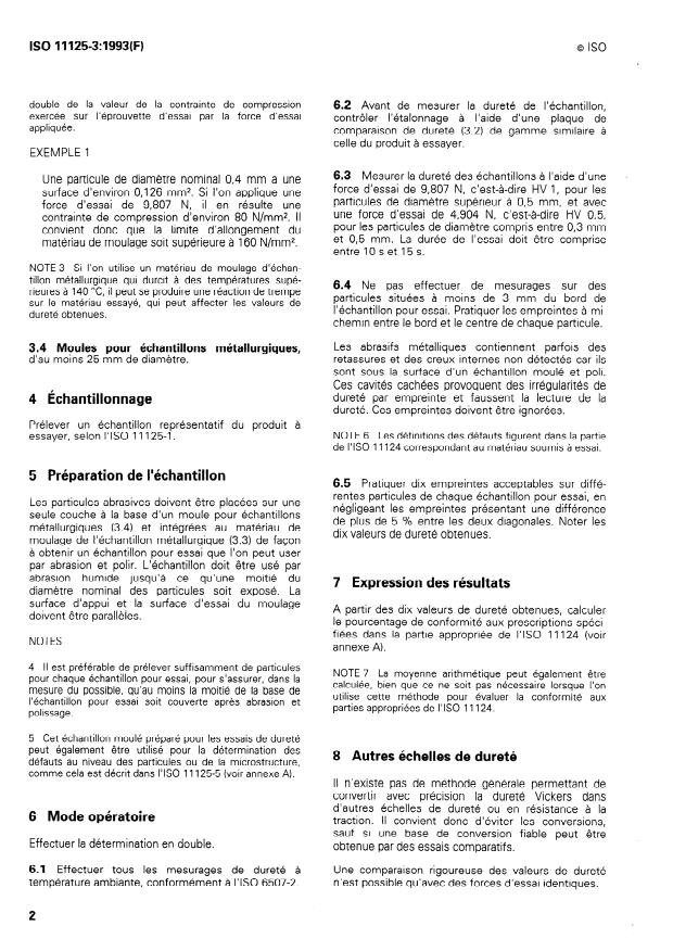 ISO 11125-3:1993 ISO 11125-3:1993 - Préparation des subjectiles d'acier avant application de peintures et de produits assimilés -- Méthodes d'essai pour abrasifs métalliques destinés a la préparation par projection - Page 4 preview