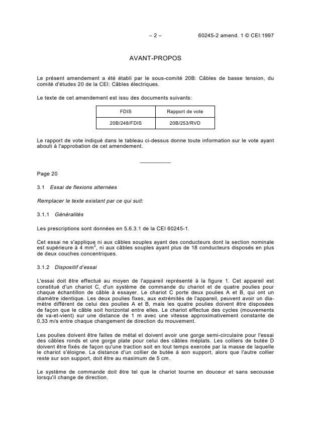 IEC 60245-2:1994/AMD1:1997 IEC 60245-2:1994/AMD1:1997 - Amendment 1 - Rubber insulated cables - Rated voltages up to and including 450/750 V - Part 2: Test methods - Page 2 preview