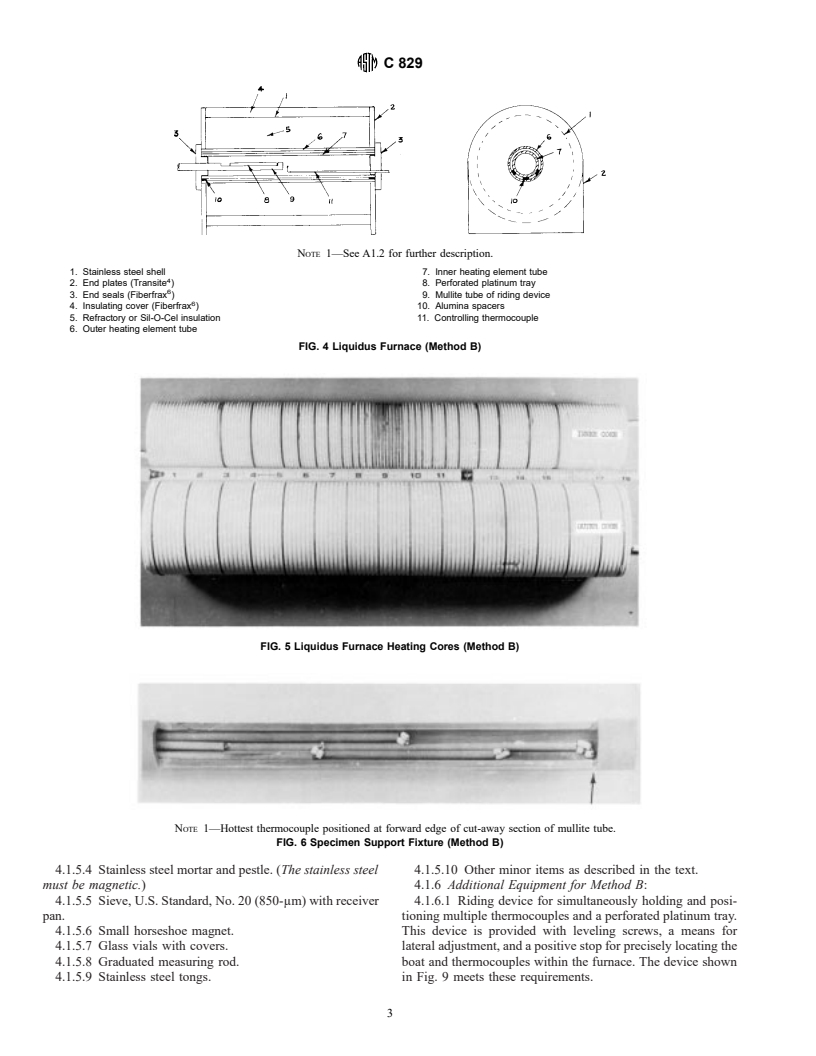 ASTM C829-81(1995)e1 - Standard Practices for Measurement of Liquidus Temperature of Glass by the Gradient Furnace Method