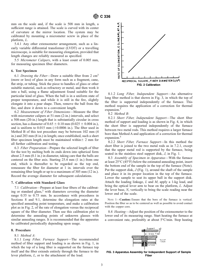 ASTM C336-71(1995)e1 - Standard Test Method for Annealing Point and Strain Point of Glass by Fiber Elongation
