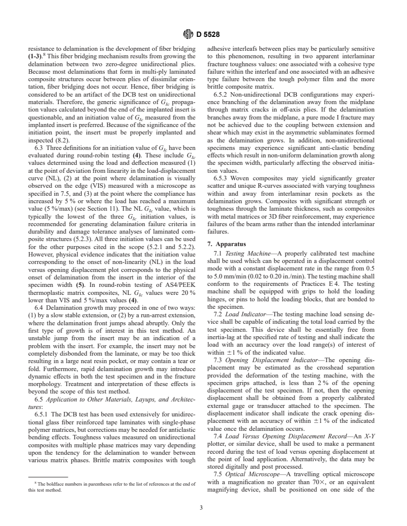 ASTM D5528-94a - Standard Test Method for Mode I Interlaminar Fracture Toughness of Unidirectional Fiber-Reinforced Polymer Matrix Composites