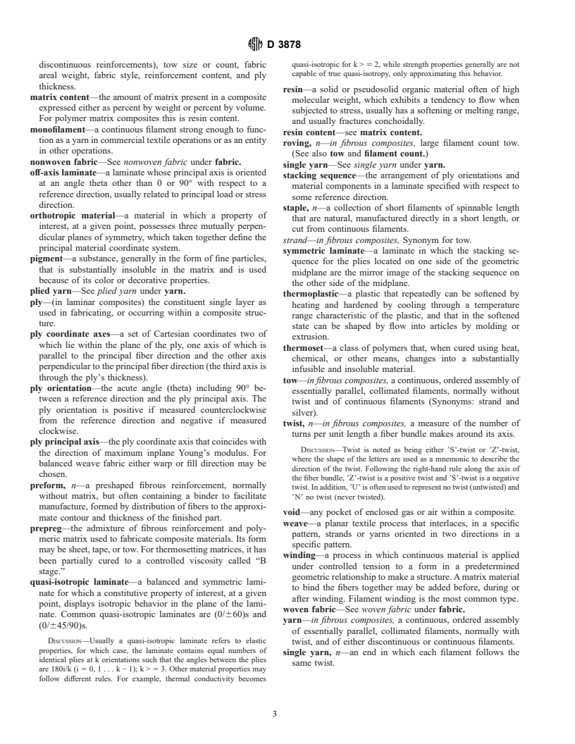 ASTM D3878-98 - Standard Terminology Composite Materials