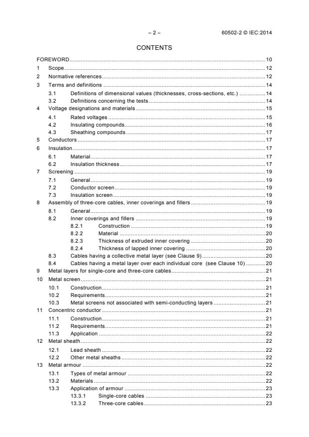 IEC 60502-2:2014 IEC 60502-2:2014 - Power cables with extruded insulation and their accessories for rated voltages from 1 kV (<i>U</i><sub>m</sub> = 1,2 kV) up to 30 kV (<i>U</i><sub>m</sub> = 36 kV) - Part 2: Cables for rated voltages from 6 kV (<i>U</i><sub>m</sub> = 7,2 kV) up to 30 kV (<i>U</i><sub>m</sub> = 36 kV) - Page 4 preview