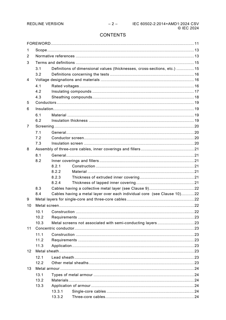 IEC 60502-2:2014 IEC 60502-2:2014+AMD1:2024 CSV - Power cables with extruded insulation and their accessories for rated voltages from 1 kV (Um = 1,2 kV) up to 30 kV (Um = 36 kV) - Part 2: Cables for rated voltages from 6 kV (Um = 7,2 kV) up to 30 kV (Um = 36 kV)
Released:5/30/2024
Isbn:9782832290330 - Page 4 preview