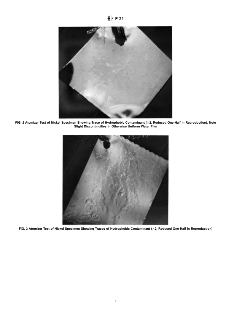 ASTM F21-65(1996) - Standard Test Method for Hydrophobic Surface Films by the Atomizer Test