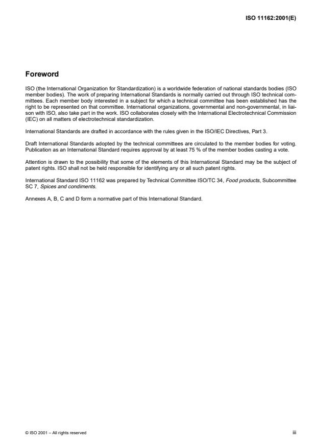 ISO 11162:2001 - Peppercorns (Piper nigrum L.) in brine -- Specification and test methods