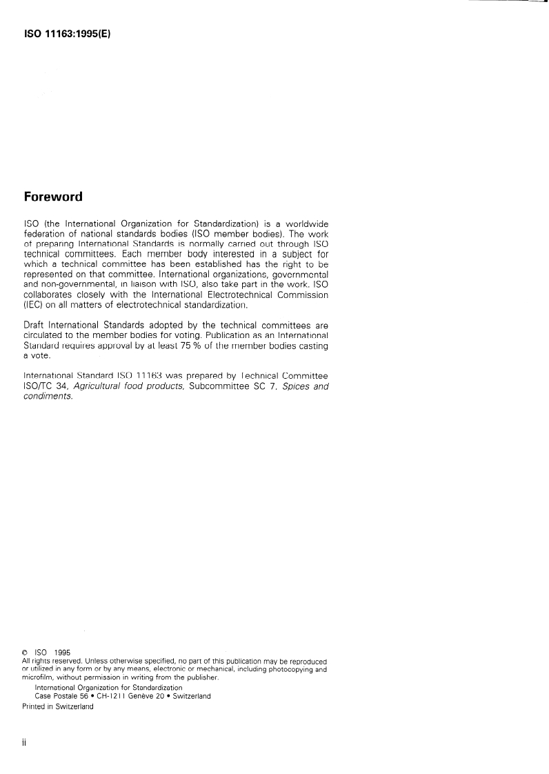 ISO 11163:1995 ISO 11163:1995 - Dried sweet basil (Ocimum basilicum L.) — Specification
Released:10/19/1995 - Page 2 preview