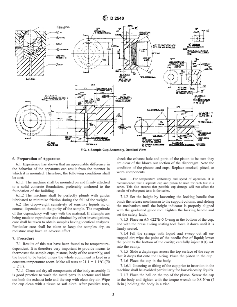 ASTM D2540-93 - Standard Test Method for Drop-Weight Sensitivity of Liquid Monopropellants