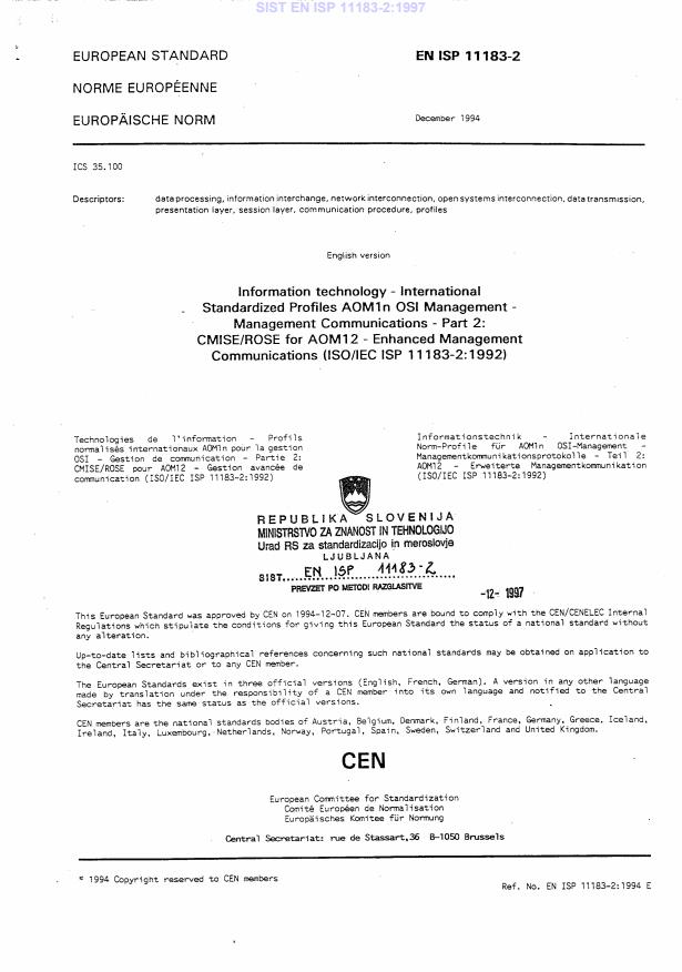 EN ISP 11183-2:1997