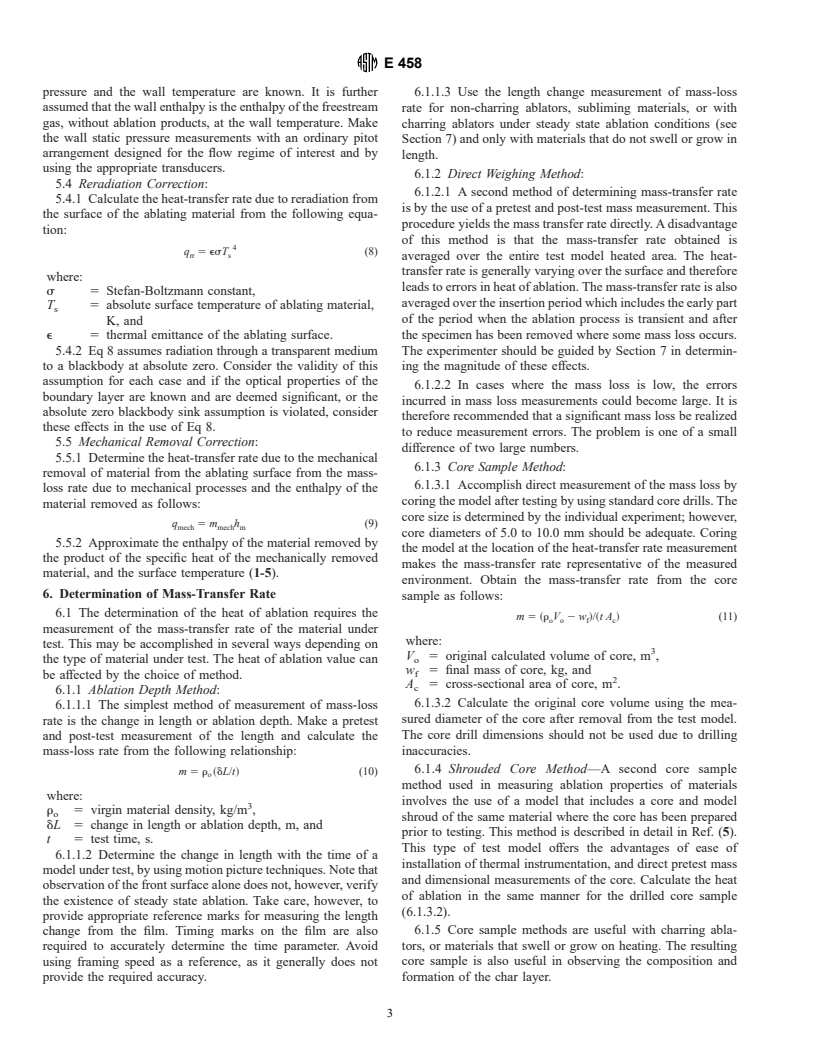 ASTM E458-72(1996)e1 - Standard Test Method for Heat of Ablation