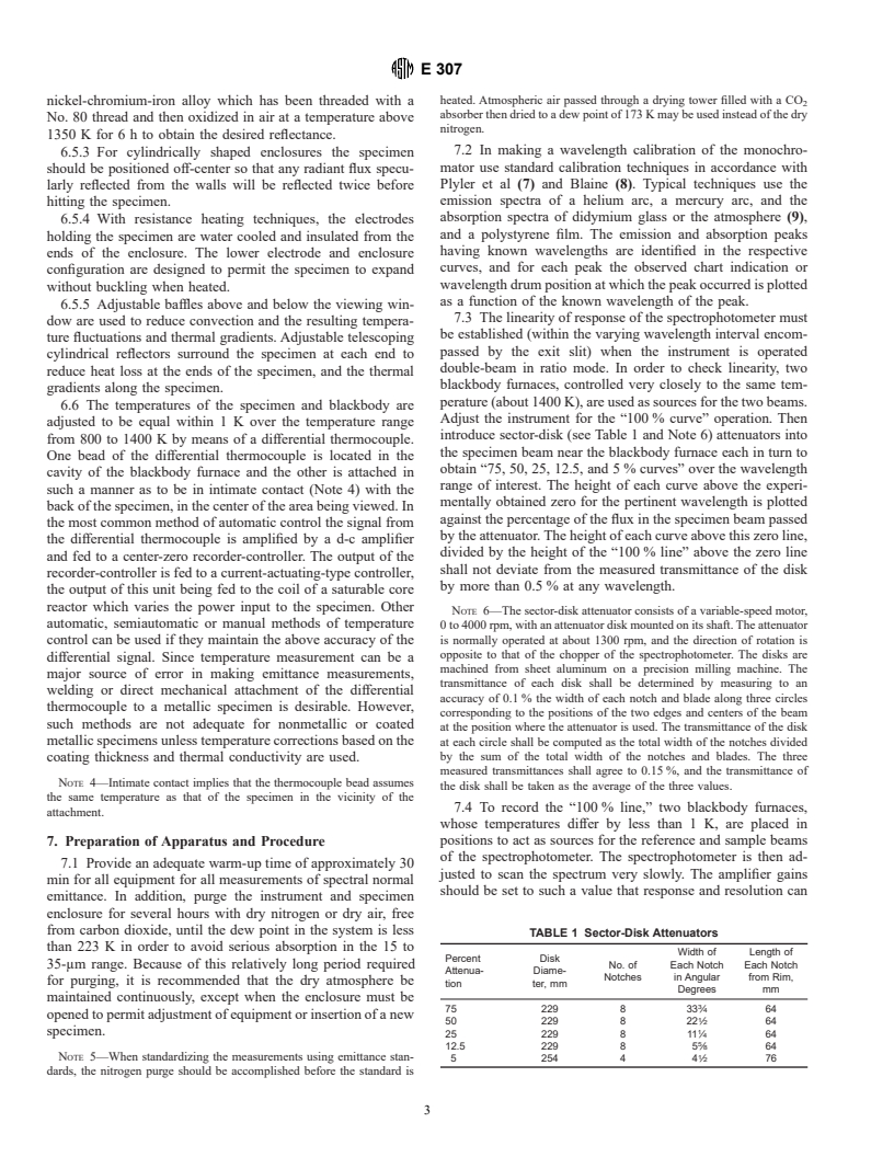 ASTM E307-72(1996)e1 - Standard Test Method for Normal Spectral Emittance at Elevated Temperatures