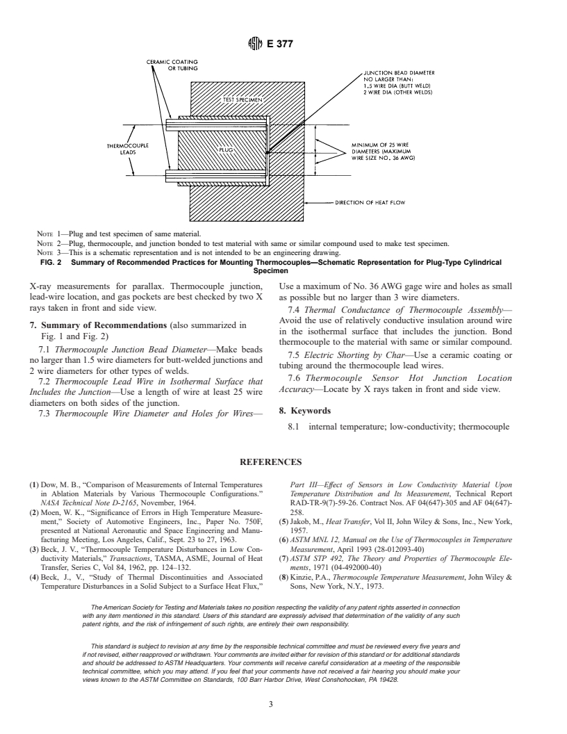 ASTM E377-96 - Standard Practice for Internal Temperature Measurements in Low-Conductivity Materials