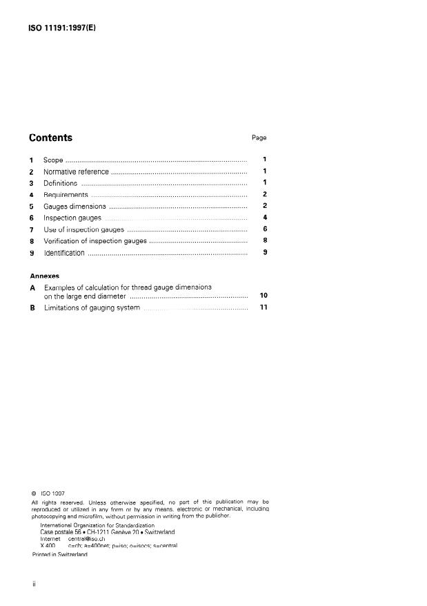 ISO 11191:1997 ISO 11191:1997 - Gas cylinders -- 25E taper thread for connection of valves to gas cylinders -- Inspection gauges - Page 2 preview