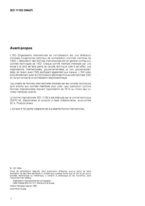 ISO 11193:1994 ISO 11193:1994 - Gants en caoutchouc pour examen, non réutilisables -- Spécification - Page 2 preview