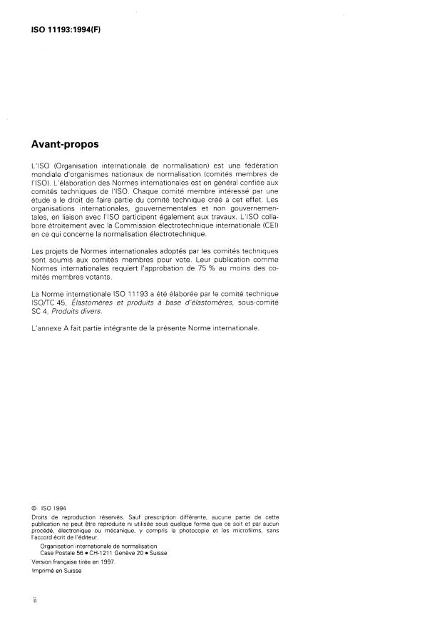 ISO 11193:1994 ISO 11193:1994 - Gants en caoutchouc pour examen, non réutilisables -- Spécification - Page 2 preview