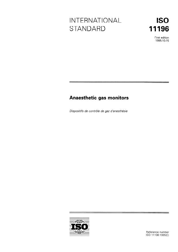 ISO 11196:1995 - Anaesthetic gas monitors