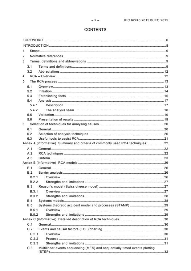 IEC 62740:2015 IEC 62740:2015 - Root cause analysis (RCA) - Page 4 preview
