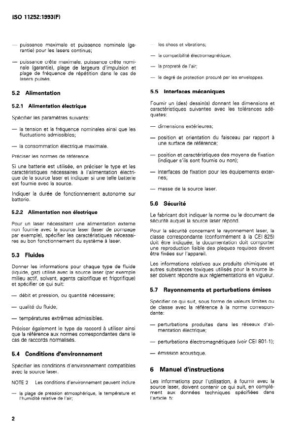 ISO 11252:1993 ISO 11252:1993 - Lasers et équipements associés aux lasers -- Source laser -- Exigences minimales pour la documentation - Page 4 preview