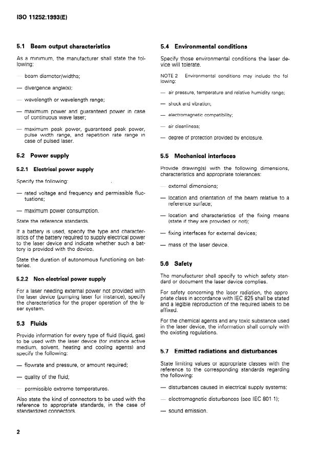 ISO 11252:1993 ISO 11252:1993 - Lasers and laser-related equipment -- Laser device -- Minimum requirements for documentation - Page 4 preview