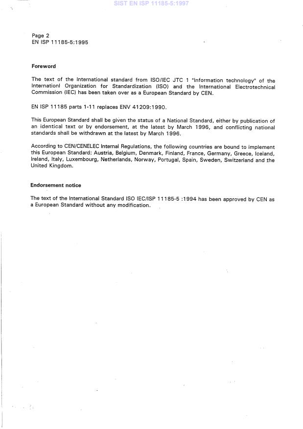 EN ISP 11185-5:1995 EN ISP 11185-5:1997 - Page 4 preview