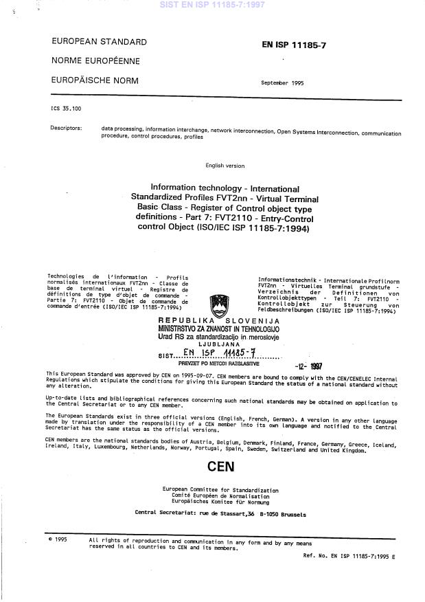 EN ISP 11185-7:1997