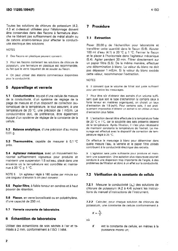 ISO 11265:1994 ISO 11265:1994 - Qualité du sol -- Détermination de la conductivité électrique spécifique - Page 4 preview
