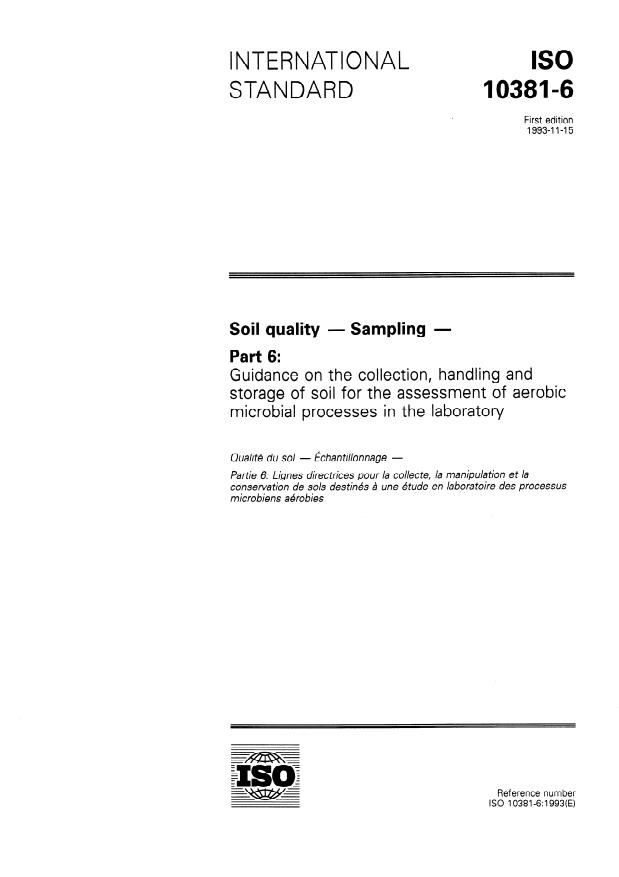 ISO 10381-6:1993 - Soil quality -- Sampling